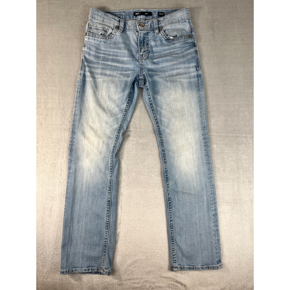 BKE Aiden Jeans Men 29x30 Light Wash Excellent Straight Leg Distressed Denim